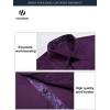 imageHISDERN Mens Business Dress Shirts Long Sleeve Casual Button Down Shirt Formal Inner Collar Contrast Shirt for Men WeddingDark Purple  Paisley