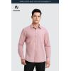 imageHISDERN Mens Business Dress Shirts Long Sleeve Casual Button Down Shirt Formal Inner Collar Contrast Shirt for Men WeddingDusty Pink  Paisley