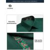 imageHISDERN Mens Business Dress Shirts Long Sleeve Casual Button Down Shirt Formal Inner Collar Contrast Shirt for Men WeddingGreen  Chriatmas