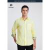 imageHISDERN Mens Business Dress Shirts Long Sleeve Casual Button Down Shirt Formal Inner Collar Contrast Shirt for Men WeddingLight Yellow  Paisley