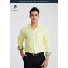 imageHISDERN Mens Business Dress Shirts Long Sleeve Casual Button Down Shirt Formal Inner Collar Contrast Shirt for Men WeddingLight Yellow  Paisley