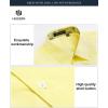 imageHISDERN Mens Business Dress Shirts Long Sleeve Casual Button Down Shirt Formal Inner Collar Contrast Shirt for Men WeddingLight Yellow  Paisley