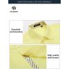 imageHISDERN Mens Business Dress Shirts Long Sleeve Casual Button Down Shirt Formal Inner Collar Contrast Shirt for Men WeddingLight Yellow  Striped