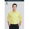 imageHISDERN Mens Business Dress Shirts Long Sleeve Casual Button Down Shirt Formal Inner Collar Contrast Shirt for Men WeddingLight Yellow  Striped
