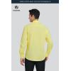 imageHISDERN Mens Business Dress Shirts Long Sleeve Casual Button Down Shirt Formal Inner Collar Contrast Shirt for Men WeddingLight Yellow  Striped