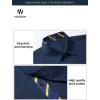 imageHISDERN Mens Business Dress Shirts Long Sleeve Casual Button Down Shirt Formal Inner Collar Contrast Shirt for Men WeddingNavy Blue  Striped