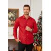 imageHISDERN Mens Business Dress Shirts Long Sleeve Casual Button Down Shirt Formal Inner Collar Contrast Shirt for Men WeddingRed Christma