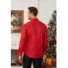 imageHISDERN Mens Business Dress Shirts Long Sleeve Casual Button Down Shirt Formal Inner Collar Contrast Shirt for Men WeddingRed Christma