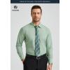 imageMens Solid Long Sleeve Dress Shirt with Matching Tie and Handkerchief Set Classic Button Down Formal Business Shirts08sage Green