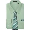 imageMens Solid Long Sleeve Dress Shirt with Matching Tie and Handkerchief Set Classic Button Down Formal Business Shirts08sage Green