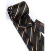 imageHISDERN Mens Tie Set Stripe Plaid Ties with Pocket Square Cufflinks Formal Business Silk Necktie Handkerchief for MenBlack Brown