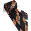 imageHISDERN Mens Tie Set Stripe Plaid Ties with Pocket Square Cufflinks Formal Business Silk Necktie Handkerchief for MenBlack Orange
