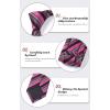 imageHISDERN Mens Tie Set Stripe Plaid Ties with Pocket Square Cufflinks Formal Business Silk Necktie Handkerchief for MenHot Pink Black
