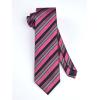 imageHISDERN Mens Tie Set Stripe Plaid Ties with Pocket Square Cufflinks Formal Business Silk Necktie Handkerchief for MenHot Pink Black