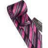imageHISDERN Mens Tie Set Stripe Plaid Ties with Pocket Square Cufflinks Formal Business Silk Necktie Handkerchief for MenHot Pink Black
