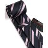 imageHISDERN Mens Tie Set Stripe Plaid Ties with Pocket Square Cufflinks Formal Business Silk Necktie Handkerchief for MenNavy Pink