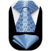imageHISDERN Pre Tied Ties for Men Adjustable Mens Tie Classic Paisley Stripe Necktie and Pocket Square Set for Wedding PartyBblue Plaid