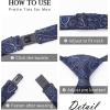 imageHISDERN Pre Tied Ties for Men Adjustable Mens Tie Classic Paisley Stripe Necktie and Pocket Square Set for Wedding PartyBnavy Blue Paisley