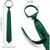 imageHISDERN Pre Tied Ties for Men Adjustable Mens Tie Classic Paisley Stripe Necktie and Pocket Square Set for Wedding PartyGgreen Paisley