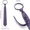 imageHISDERN Pre Tied Ties for Men Adjustable Mens Tie Classic Paisley Stripe Necktie and Pocket Square Set for Wedding PartyPpurple Paisley