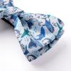 imageHISDERN Bow Ties for Men Self Tie Animal Bowties Pocket Square Woven Silk Fun Bowtie Handkerchief Set for Wedding PartyBlueSharks
