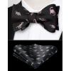 imageHISDERN Bow Ties for Men Self Tie Animal Bowties Pocket Square Woven Silk Fun Bowtie Handkerchief Set for Wedding PartyDinosaurBlack