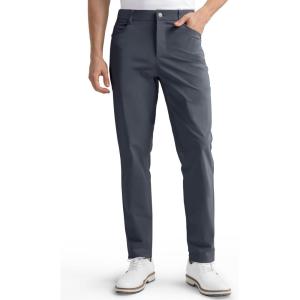 imageHISDERN Flex 503 Mens Slim Fit Golf Pants 30quot32quot34quot No Iron Stretch Quick Dry for Business Work Casual with 5 PocketDusty Blue