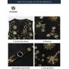imageHISDERN Mens Suit Vest Christmas Holiday Season Party Jacquard Waistcoats Necktie Pocket Square Vest Suit SetBlack1