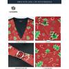 imageHISDERN Mens Suit Vest Christmas Holiday Season Party Jacquard Waistcoats Necktie Pocket Square Vest Suit SetRed  Christmas Tree