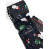 imageHISDERN Christmas Ties for Men Festival Xmas Silk Necktie Holiday Vocation Funny Tie Pocket Square Cufflinks SetBlack Blue Snowman Tree