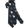 imageHISDERN Christmas Ties for Men Festival Xmas Silk Necktie Holiday Vocation Funny Tie Pocket Square Cufflinks SetBlack Blue Snowman Tree