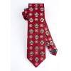 imageHISDERN Christmas Ties for Men Festival Xmas Silk Necktie Holiday Vocation Funny Tie Pocket Square Cufflinks SetBurgundy SnowmenSnowflake