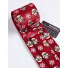 imageHISDERN Christmas Ties for Men Festival Xmas Silk Necktie Holiday Vocation Funny Tie Pocket Square Cufflinks SetBurgundy SnowmenSnowflake