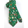 imageHISDERN Christmas Ties for Men Festival Xmas Silk Necktie Holiday Vocation Funny Tie Pocket Square Cufflinks SetGreen Gift Box