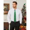 imageHISDERN Christmas Ties for Men Festival Xmas Silk Necktie Holiday Vocation Funny Tie Pocket Square Cufflinks SetGreen Gold Reindeer