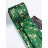 imageHISDERN Christmas Ties for Men Festival Xmas Silk Necktie Holiday Vocation Funny Tie Pocket Square Cufflinks SetGreen Gold Reindeer