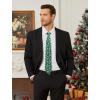imageHISDERN Christmas Ties for Men Festival Xmas Silk Necktie Holiday Vocation Funny Tie Pocket Square Cufflinks SetGreen Snowflake