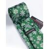 imageHISDERN Christmas Ties for Men Festival Xmas Silk Necktie Holiday Vocation Funny Tie Pocket Square Cufflinks SetGreen Snowflake