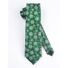 imageHISDERN Christmas Ties for Men Festival Xmas Silk Necktie Holiday Vocation Funny Tie Pocket Square Cufflinks SetGreen Snowflake