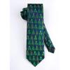 imageHISDERN Christmas Ties for Men Festival Xmas Silk Necktie Holiday Vocation Funny Tie Pocket Square Cufflinks SetGreen Xmas Trees