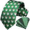 imageHISDERN 2PCS Christmas Mens Ties Xmas Tie and Pocket Square Holiday Season Funny Neckties Handkerchief