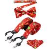 imageHISDERN Mens Christmas Bow Tie and Suspenders Christmas Ties for Men Festival Necktie Boys Funny Vacation