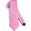 imageHISDERN Ties for Men Paisley Floral Mens Ties and Pocket Square Cufflinks Set Classic Business Necktie HandkerchiefA1pink1