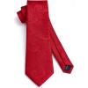 imageHISDERN Ties for Men Paisley Floral Mens Ties and Pocket Square Cufflinks Set Classic Business Necktie HandkerchiefA1red1