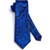 imageHISDERN Ties for Men Paisley Floral Mens Ties and Pocket Square Cufflinks Set Classic Business Necktie HandkerchiefA1royal Blue