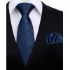 imageHISDERN Ties for Men Paisley Floral Mens Ties and Pocket Square Cufflinks Set Classic Business Necktie HandkerchiefA2navy Blue