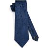 imageHISDERN Ties for Men Paisley Floral Mens Ties and Pocket Square Cufflinks Set Classic Business Necktie HandkerchiefA2navy Blue
