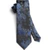 imageHISDERN Ties for Men Paisley Floral Mens Ties and Pocket Square Cufflinks Set Classic Business Necktie HandkerchiefA3navy Blue1