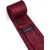 imageHISDERN Ties for Men Paisley Floral Mens Ties and Pocket Square Cufflinks Set Classic Business Necktie HandkerchiefAburgundy