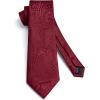 imageHISDERN Ties for Men Paisley Floral Mens Ties and Pocket Square Cufflinks Set Classic Business Necktie HandkerchiefAburgundy